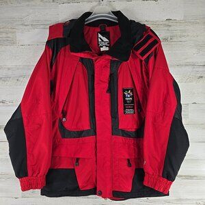 VINTAGE 90'S SERAC RED JACKET MEN'S SZ XL NAGANO OLIMPYC WINTER GAMES 1998 FLAWS